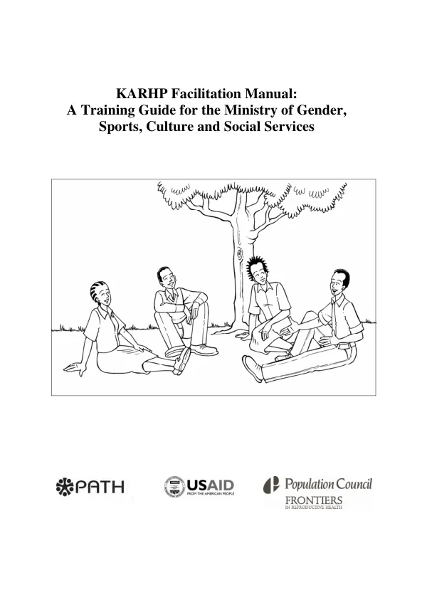 KARHP facilitation manual : a training guide for the Ministry of Gender, Sports, Culture and Social Service