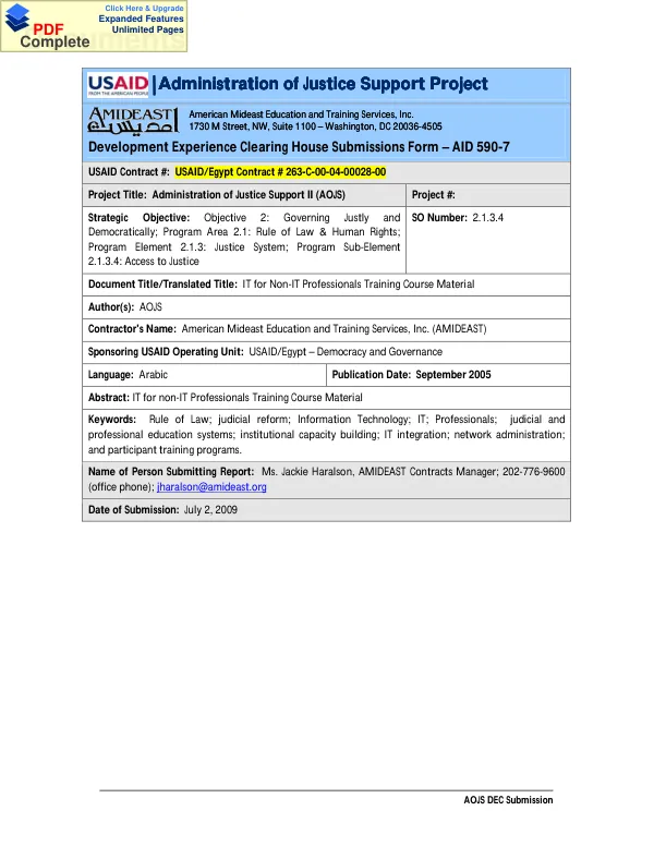 IT for non-IT professionals training course material