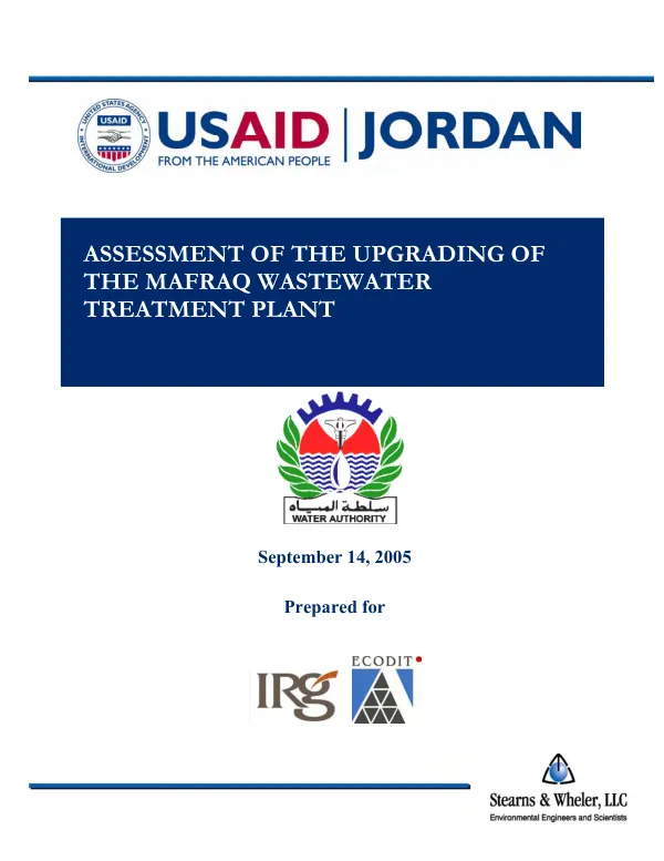 Assessment of the upgrading of the Mafraq wastewater treatment plant