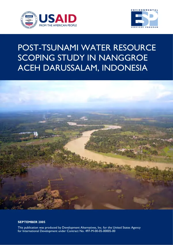 Post-tsunami water resource scoping study in Nanggroe Aceh Darussalam, Indonesia