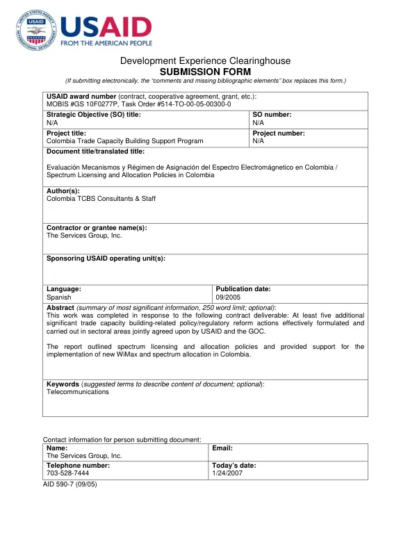 Consultoria evaluacion mecanismos asignacion del espectro