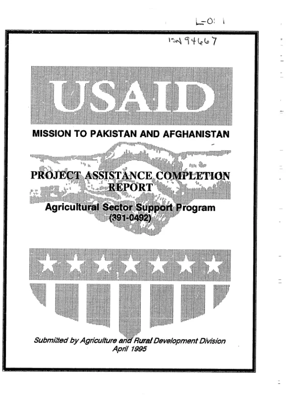 Project assistance completion report : agricultural sector support program (391-0492)