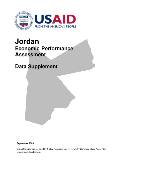 Jordan economic performance assessment : data supplement