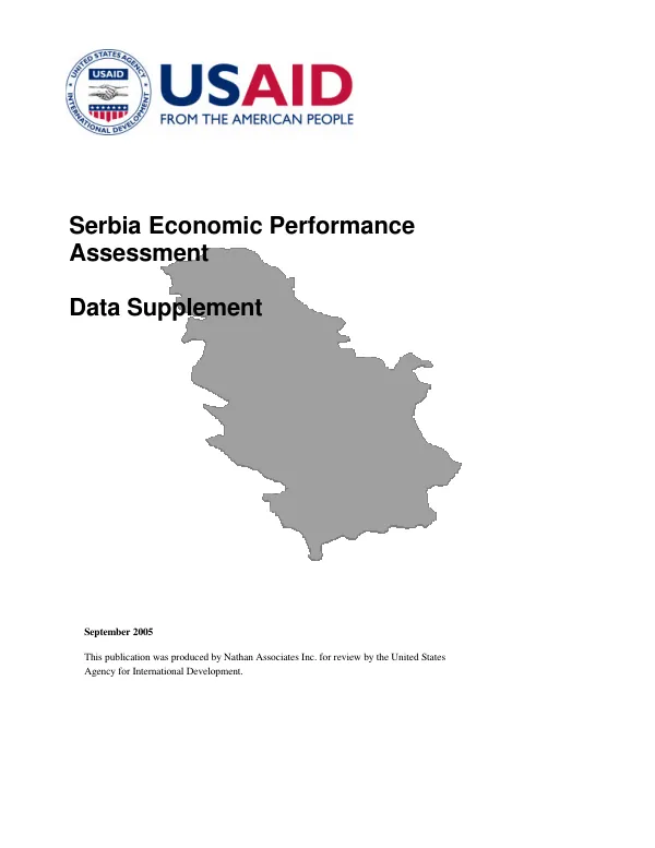 Serbia economic performance assessment : data supplement