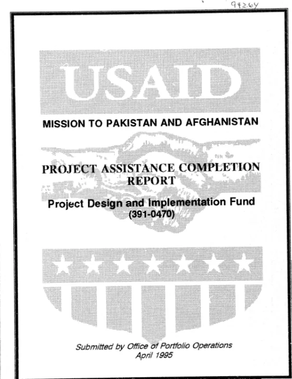 Project assistance completion report : project design and implementation fund (391-0470)