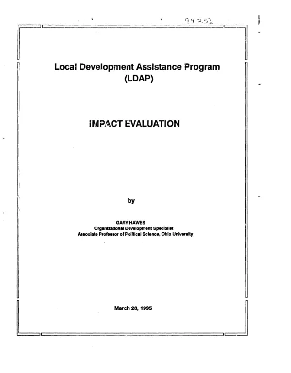 Local development assistance program (LDAP) : impact evaluation