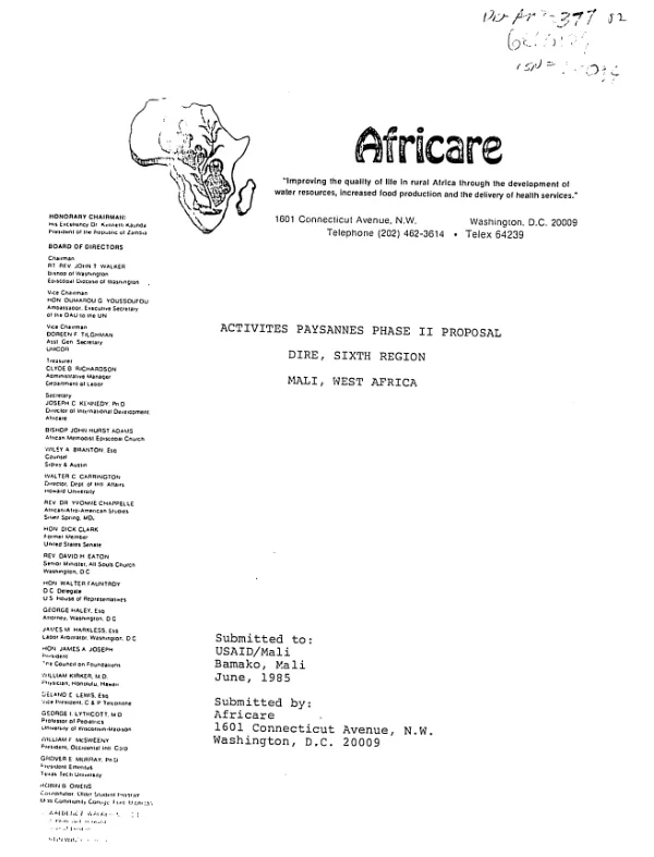 TradeMali : revised PMP -- August 2005