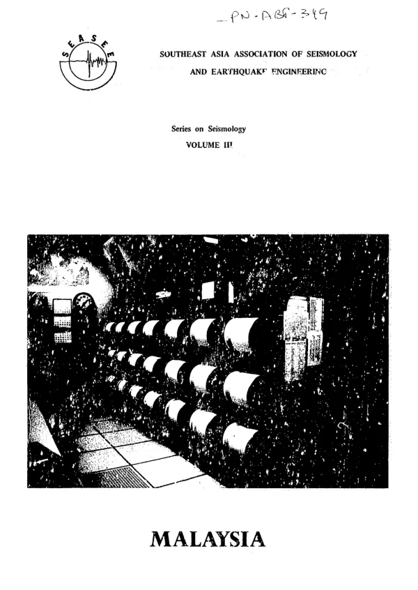 Series on seismology. V. 3. Malaysia