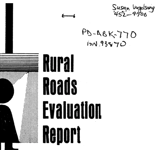 Summary of the rural roads evaluation report in the Philippines