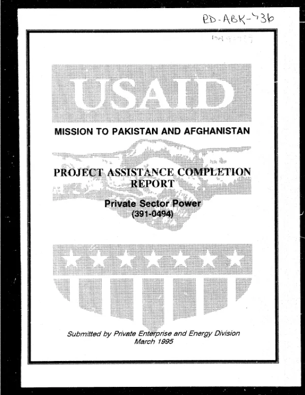 Project assistance completion report : private sector power (391-0494)