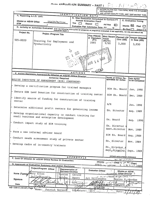 Evaluation of an education project in South Africa under September 1982 contract by the Agency for International Development with the Consulting Group Inc.