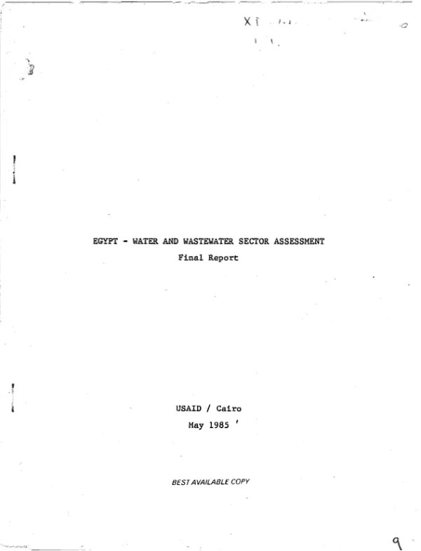 Egypt - water and wastewater sector assessment : final report