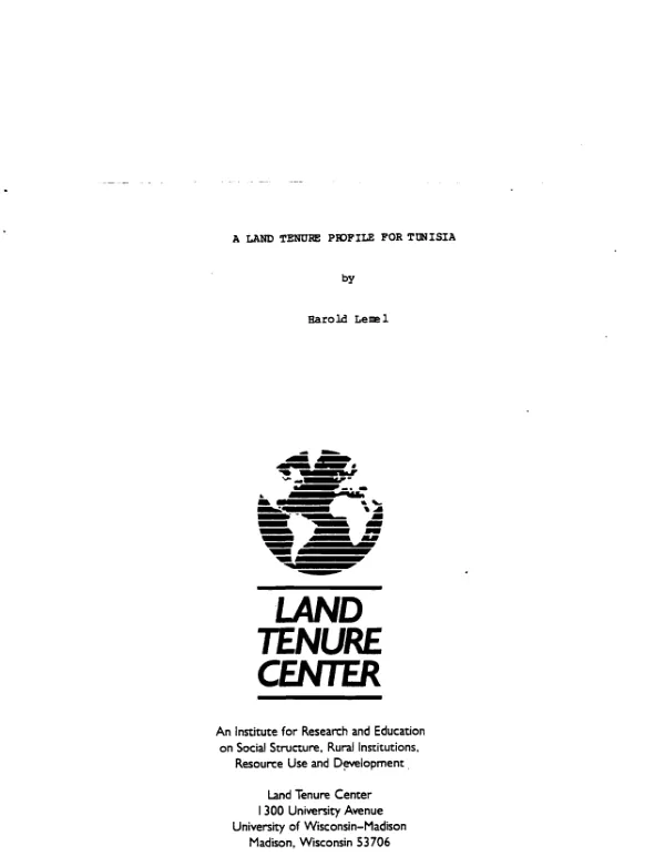 Land tenure profile for Tunisia