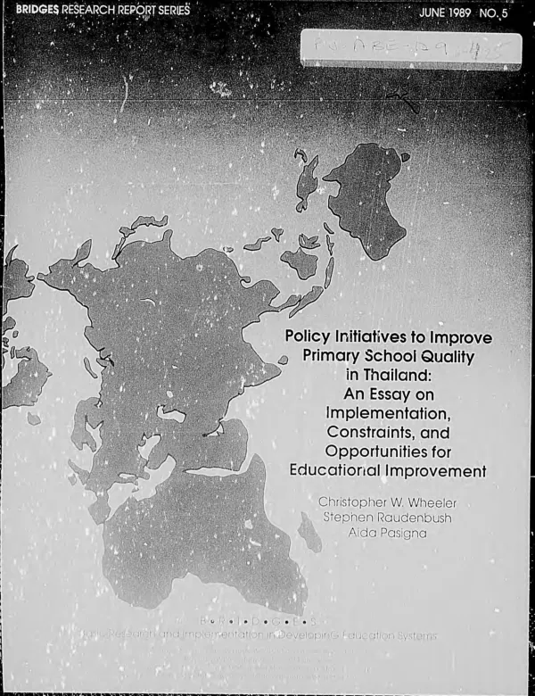 Special evaluation report : sector support training project 608-0178 and development training and management improvement project 608-0149