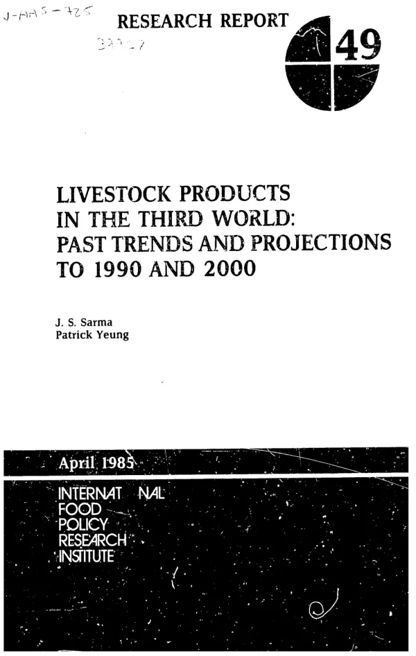 Livestock products in the Third World : past trends and projections to 1990 and 2000