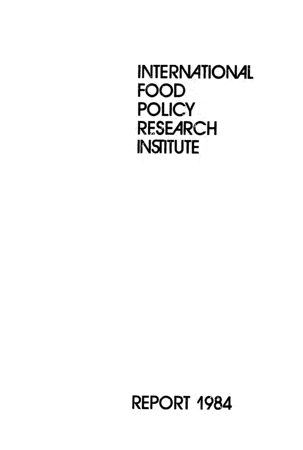 IFPRI report, 1984