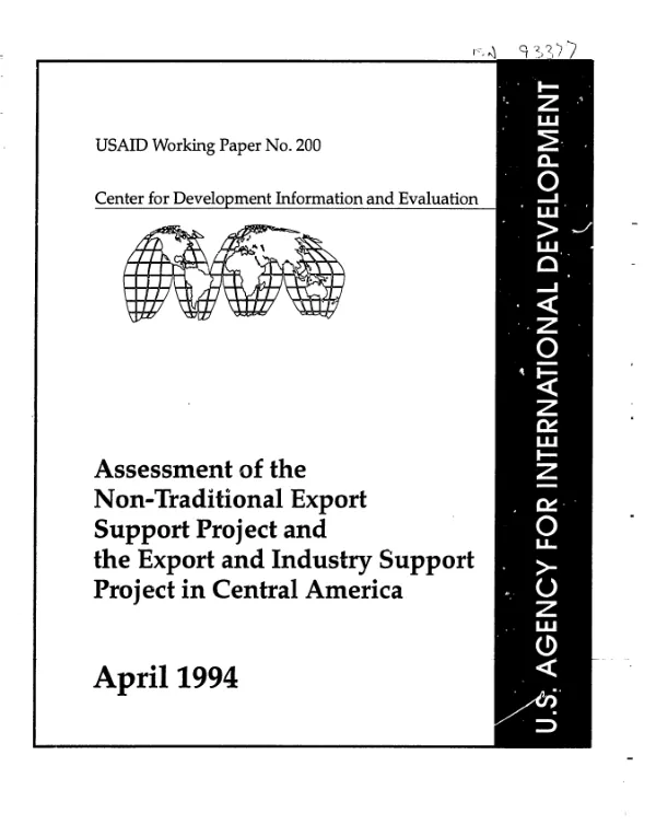 Assessment of the non-traditional export support project and the export and industry support project in Central America