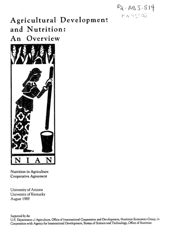 Agricultural development and nutrition : an overview