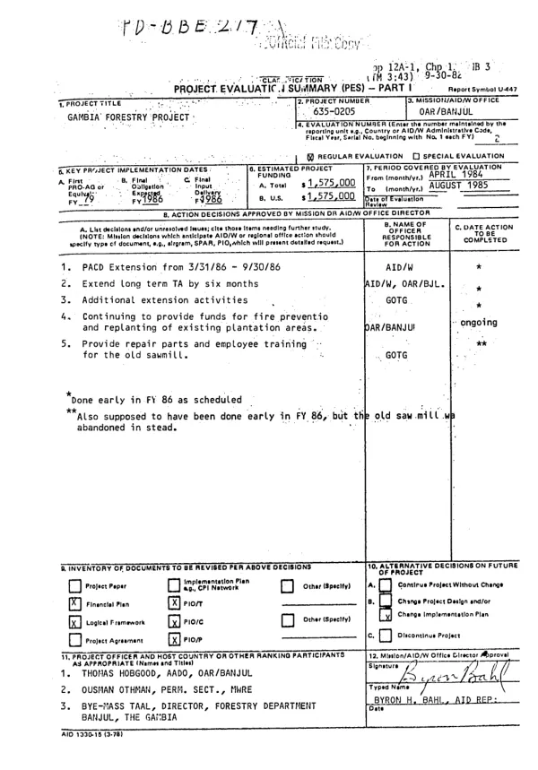 AID cooperative agreement no. OTR-0704-A-00-9175-00 with Adventist Development and Relief Agency International for a food aid development program