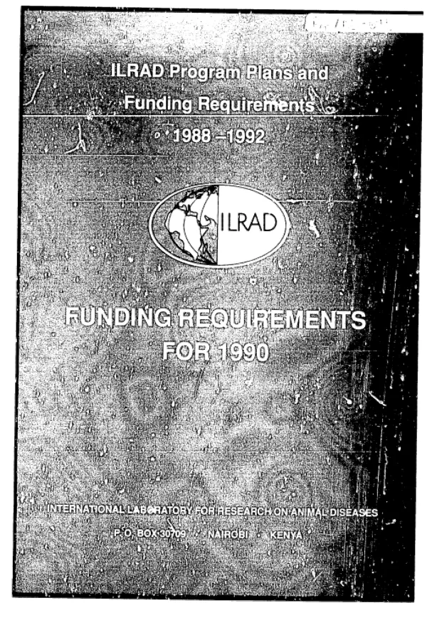 ILRAD program plans and funding requirements 1988-1992 : funding requirements for 1990