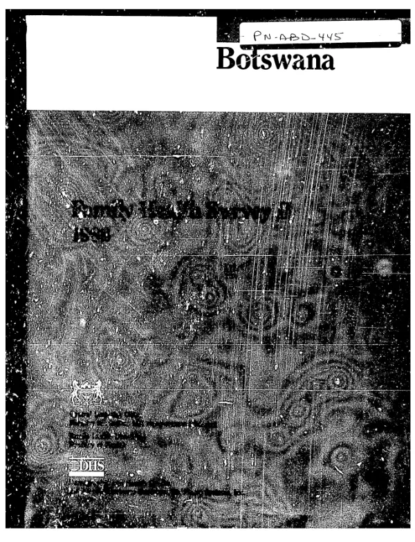 Botswana family health survey II, 1988
