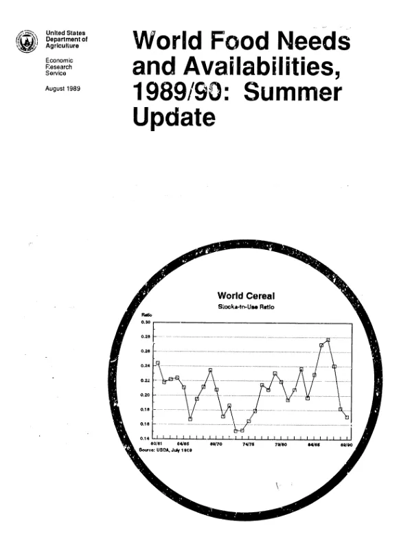 World food needs and availabilities, 1989/90 : summer update