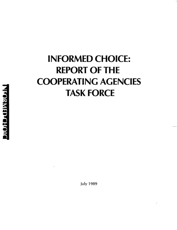 Informed choice : report of the cooperating agencies task force