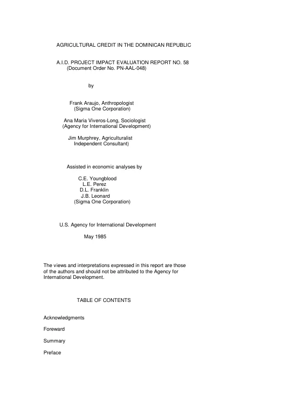 Voluntary agencies for child survival : amendment no. 1