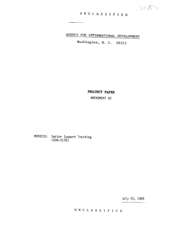 Sector support training : amendment no. 2