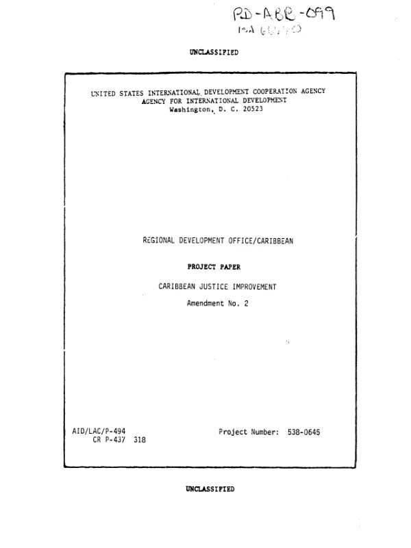 Caribbean justice improvement : amendment no. 2