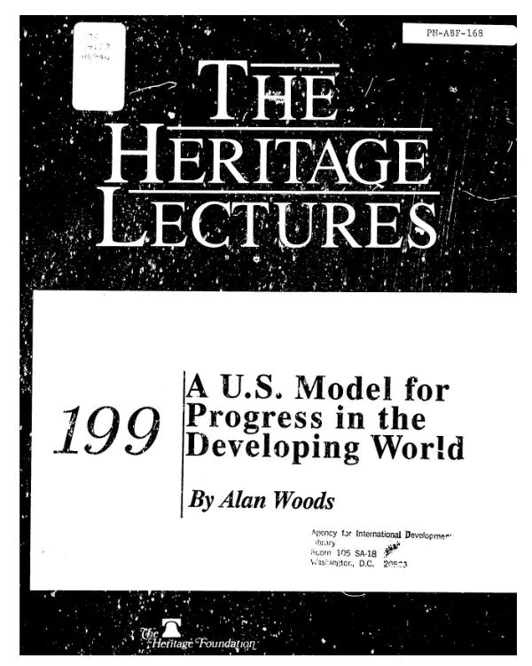 US model for progress in the developing world