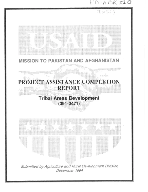 Project assistance completion report : tribal areas development (391-0471)