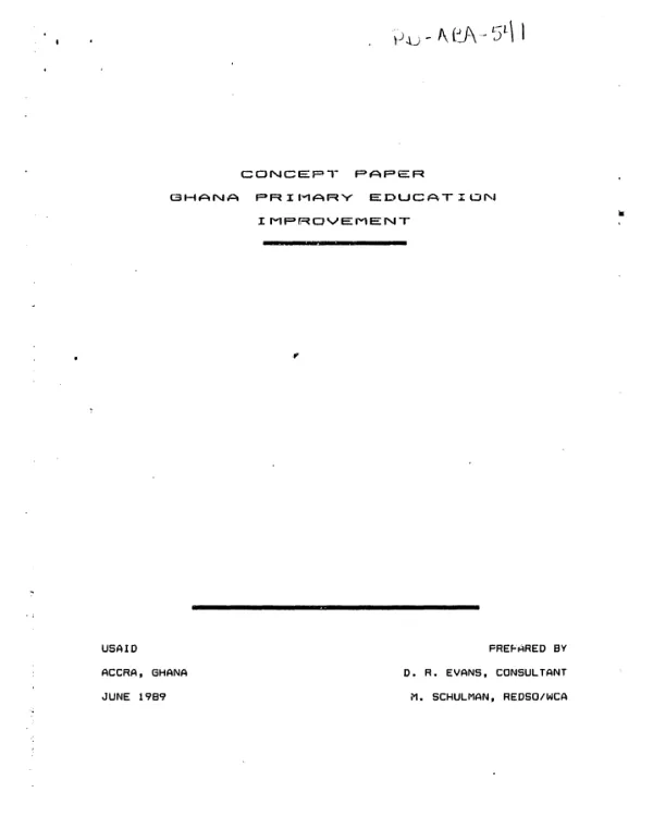 Concept paper : Ghana primary education improvement