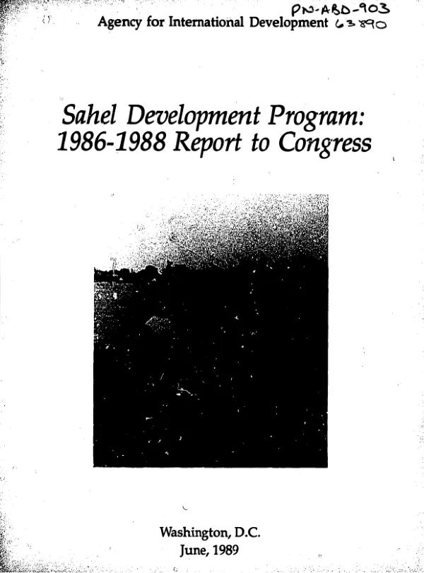 Sahel development program : 1986-1988 report to Congress