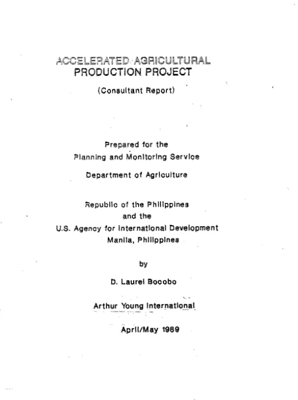 The changing concept of food policy for nutrition improvement in the Philippines
