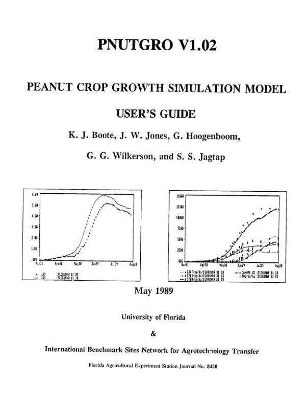 PNUTGRO V1.02 [version 1.02] : peanut crop growth simulation model -- user"s guide