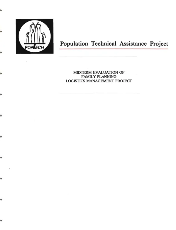Midterm evaluation of family planning logistics management project