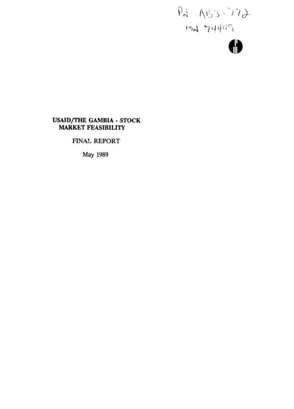 USAID/The Gambia -- stock market feasibility