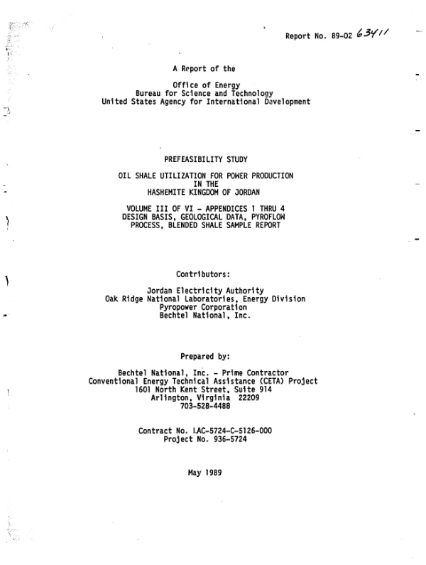 Appendices 1 thru 4 -- design basis, geological data, pyroflow process, blended shale sample report