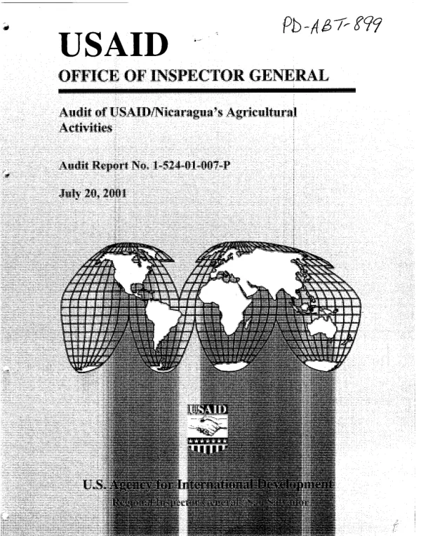 Audit of USAID/Nicaragua"s agricultural activities