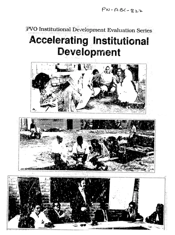 Accelerating institutional development