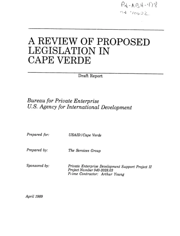 Review of proposed legislation in Cape Verde