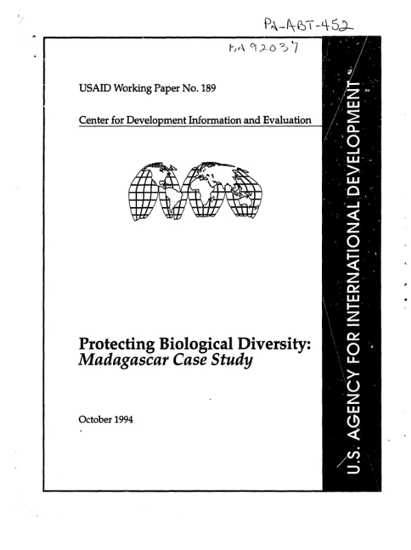 Protecting biological diversity : Madagascar case study