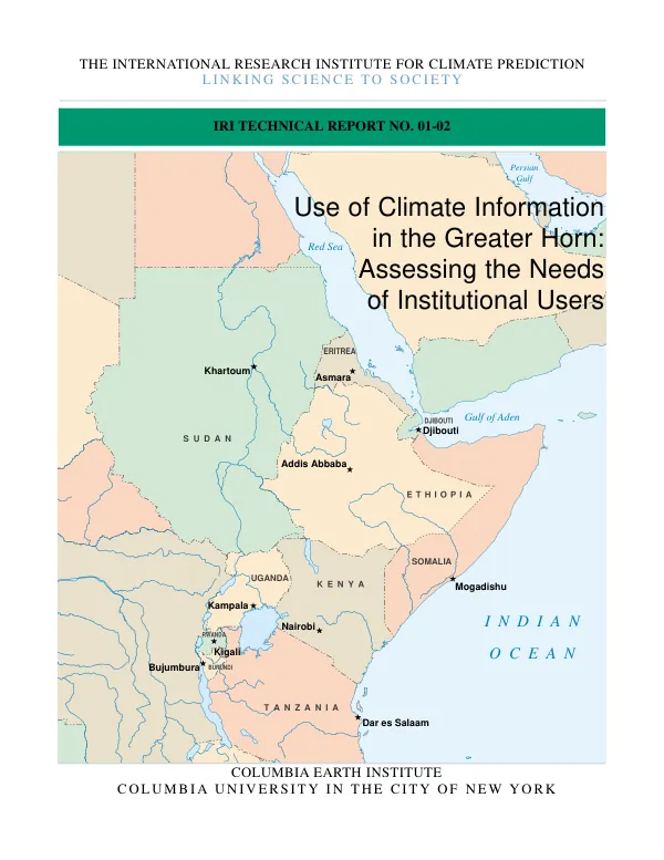 Use of climate information in the Greater Horn : assessing the needs of institutional users
