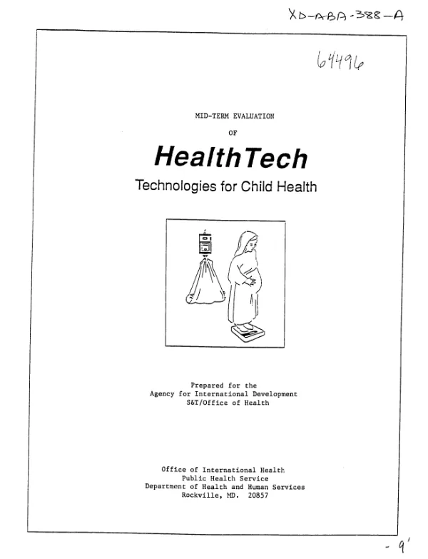 Mid-term evaluation of HealthTech, technologies for child health