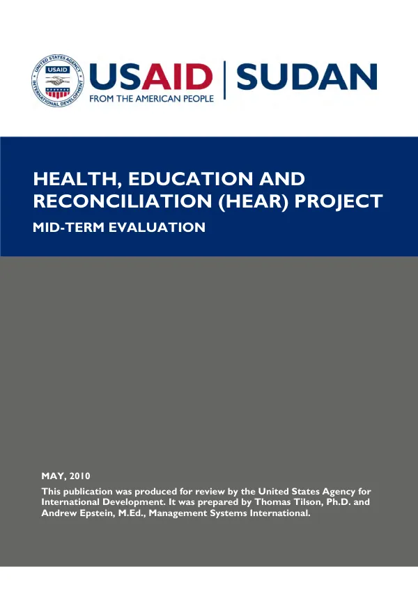 Health, education and reconciliation (HEAR) project mid-term evaluation