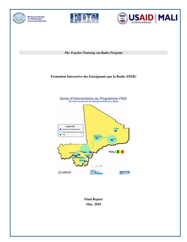 The teacher training via radio program : final report