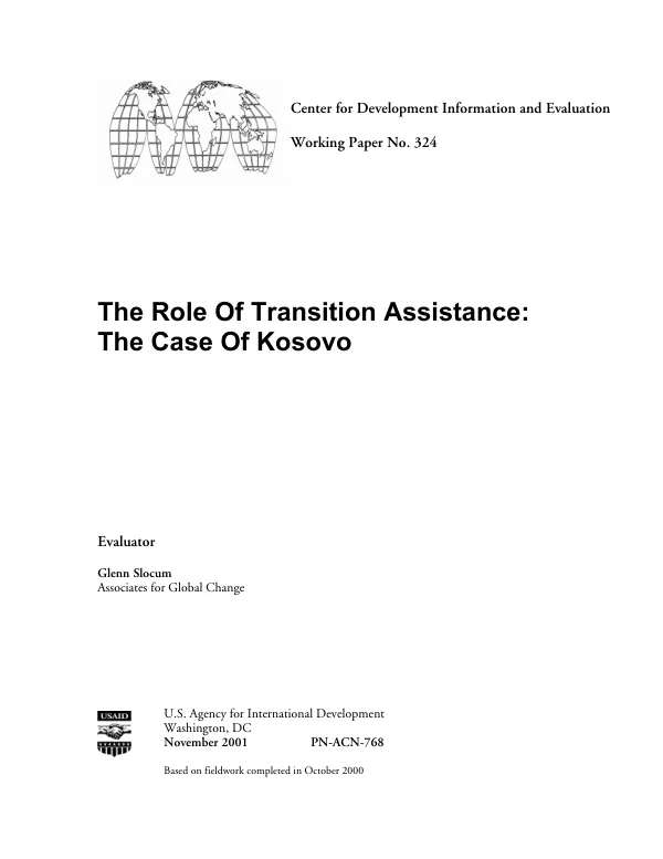 The role of transition assistance : the case of Kosovo