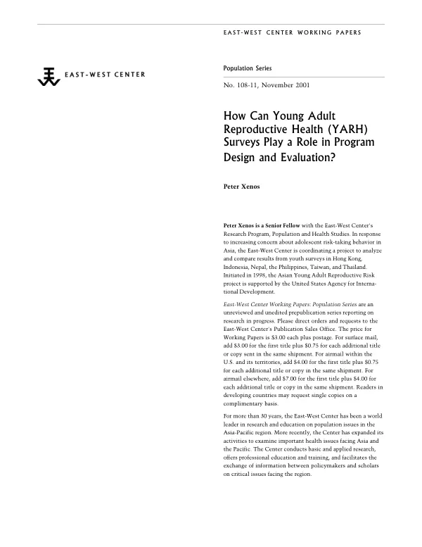 How can young adult reproductive health (YARH) surveys play a role in program design and evaluation?