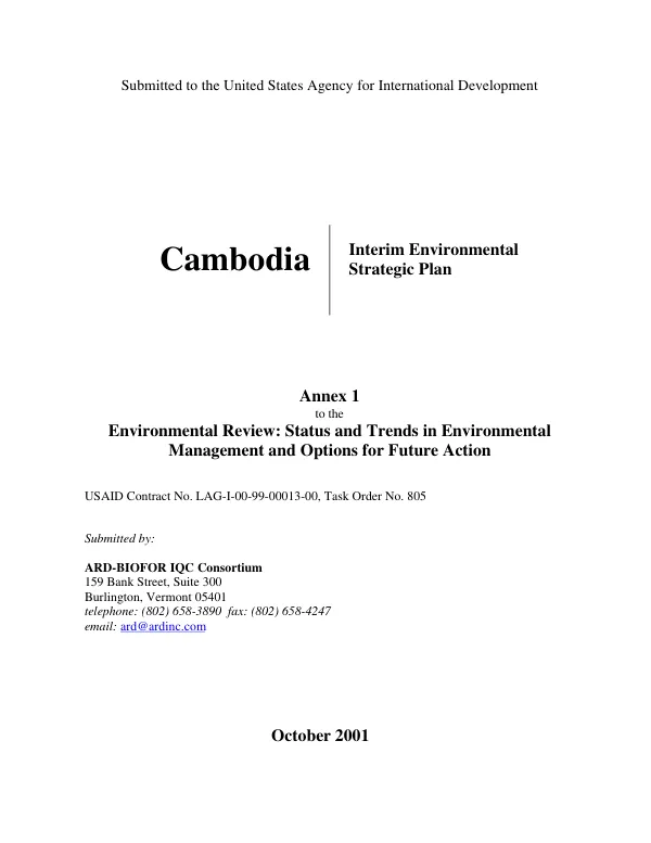 Cambodia : interim environmental strategic plan
